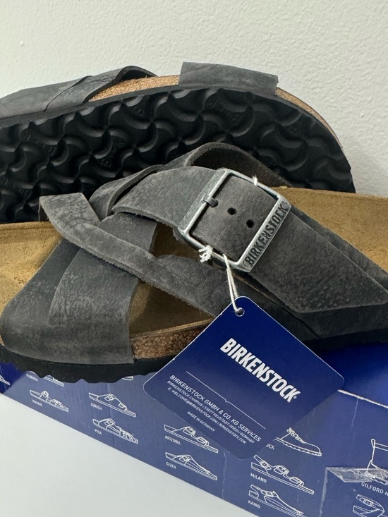 NEW Birkenstock Lugano Camberra Iron Leather Sandals EU 41 Narrow Unisex main image 6